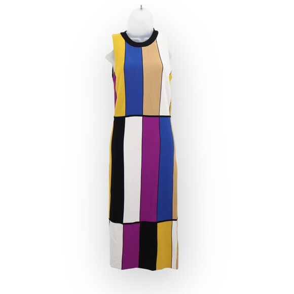 Rachel Roy Women's Colorblocked Body Con Midi Dress Size Small NWT Stretchy - Picture 1 of 9
